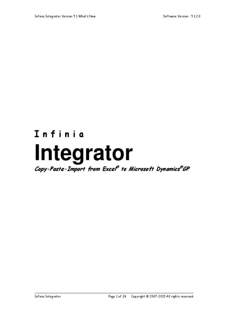 Infinia Integrator - v5.1.2.0 What's New | PDF | Microsoft Excel ...