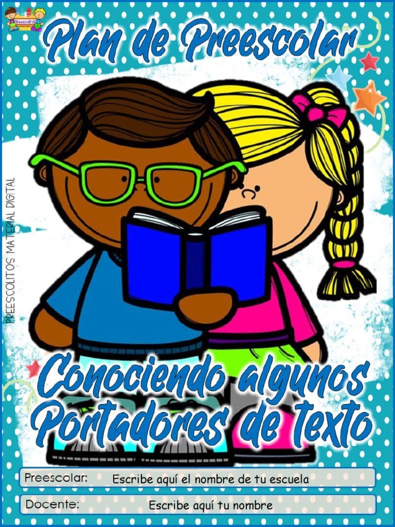 Plan Conociendo Algunos Portadores de Texto PDF Educación de la