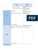 Planificación semanal tareas