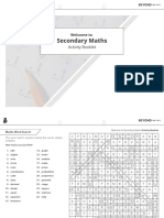 Welcome To Secondary Maths Activity Booklet Answers