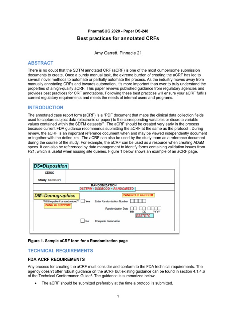 Best Practices For Annotated CRFS: Pharmasug 2020 - Paper Ds-248 | PDF ...