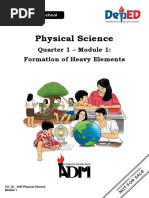 Physical Science: Quarter 1 - Module 1: Formation of Heavy Elements