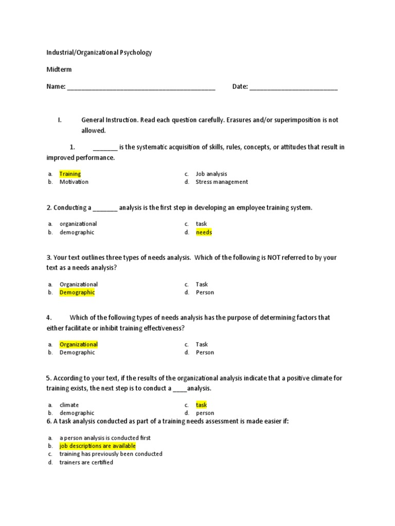 Drills 2 I/O Psychology PDF Motivational Motivation