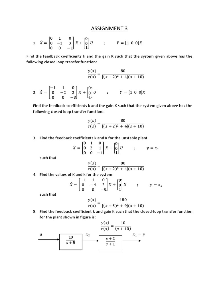 State Space Feedback & Observer Design | PDF | Control Theory ...