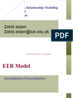 Zahid Aslam Zahid - Aslam@iub - Edu.pk: Enhanced Entity-Relationship Modeling Relational Model
