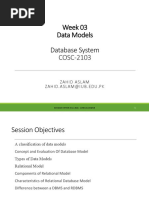 Week 03 Data Models Database System: COSC-2103