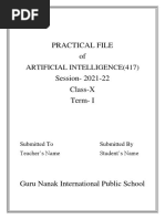 Practical File Of: Artificial Intelligence