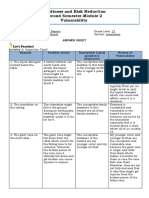 Readiness and Risk Reduction Second Semester-Module 2 Vulnerability