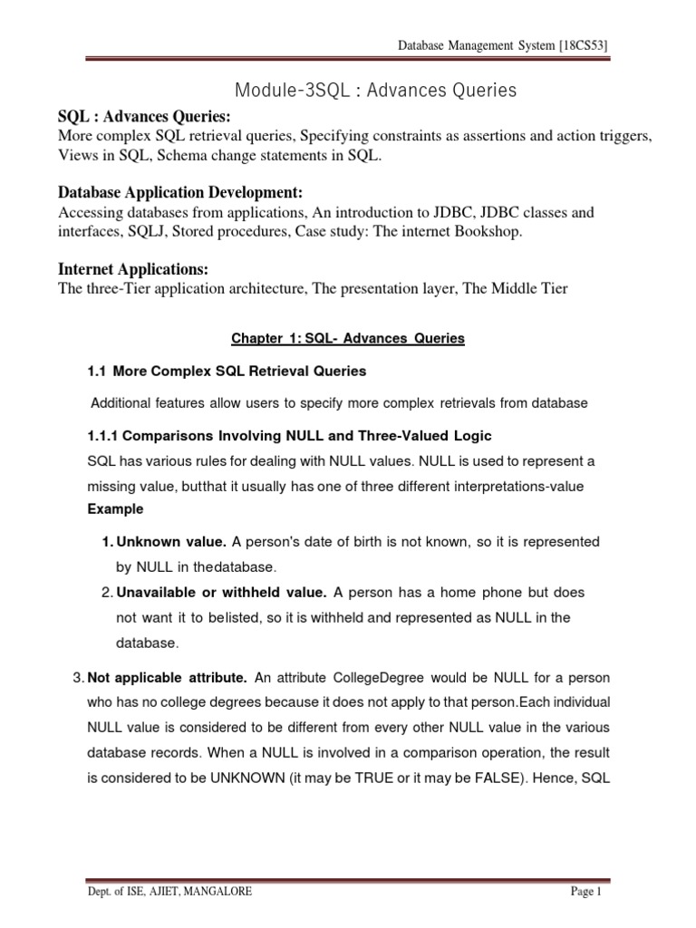 Module 3 | PDF | Databases | Sql