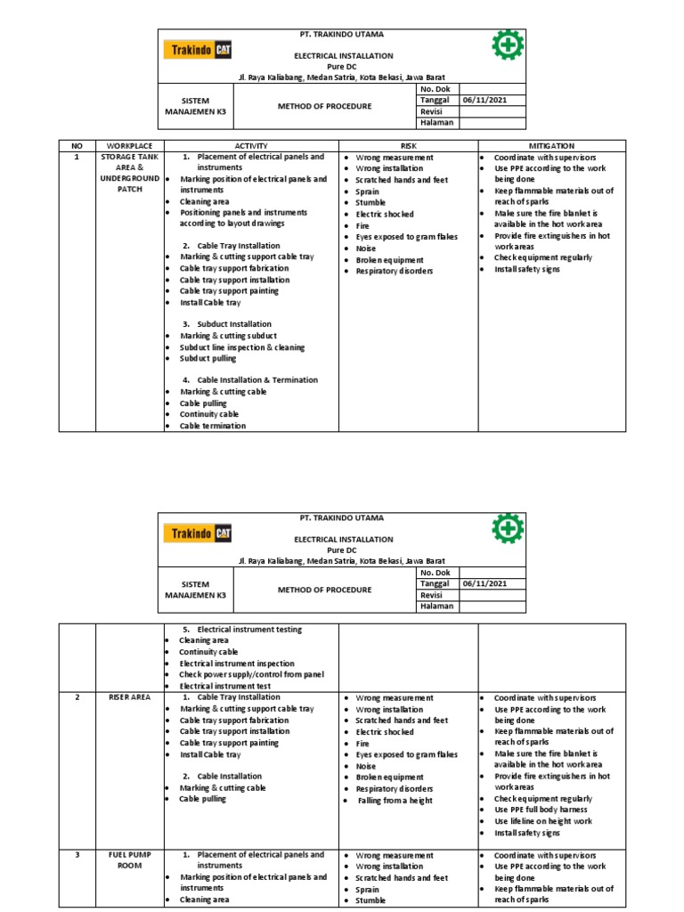 MOPElectrical Installation PDF Personal Protective Equipment