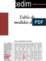 Tabla de Medidas Dama