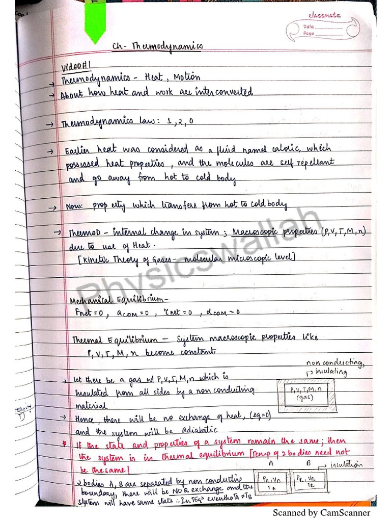 Physics+Class+12+Thermodynamics + | PDF