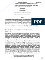 Relation Between Education and Employment Outcomes in The Indian Labour Market: A Critical Review of The Literature