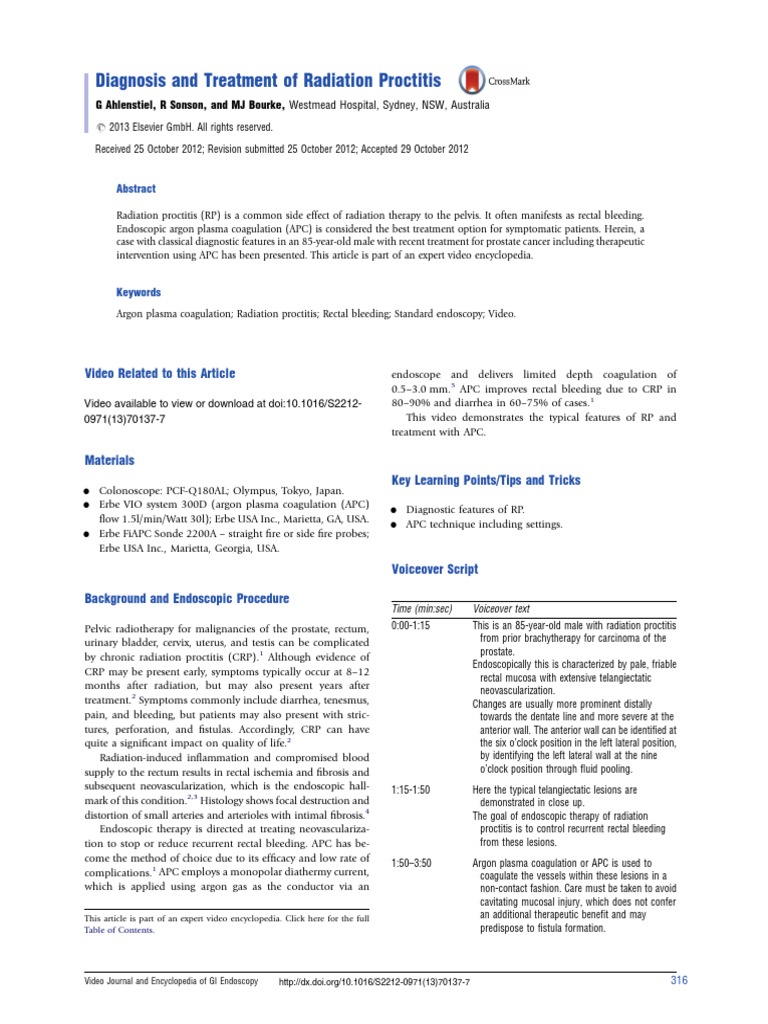 Endoscopic Diagnosis of Radiation Proctitis | PDF | Radiation Therapy ...