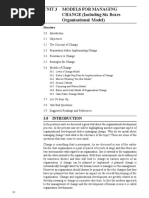 Unit 3 Models For Managing CHANGE (Including Six Boxes Organisational Model)