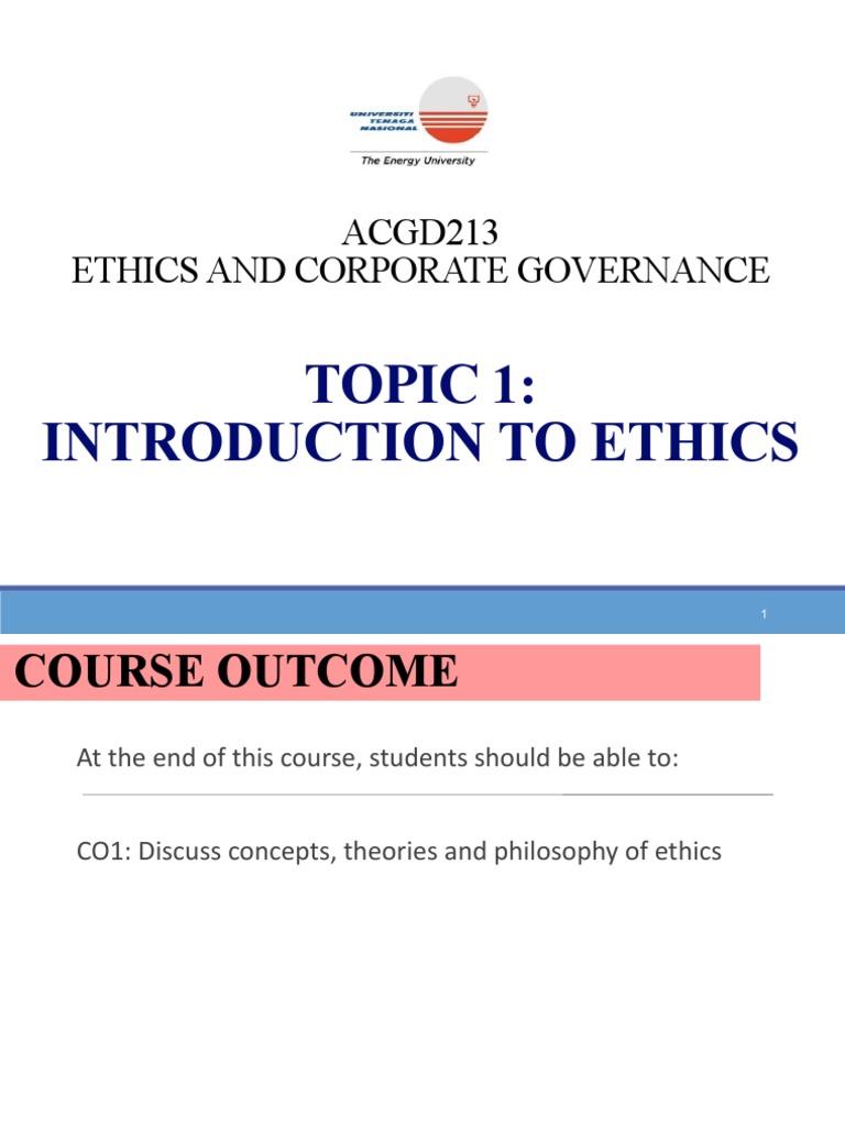 Topic 1 - Introduction To Ethics | PDF | Crime & Violence | Justice
