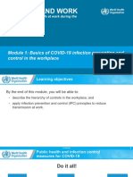 Covid-19 and Work: Module 1: Basics of COVID-19 Infection Prevention and Control in The Workplace