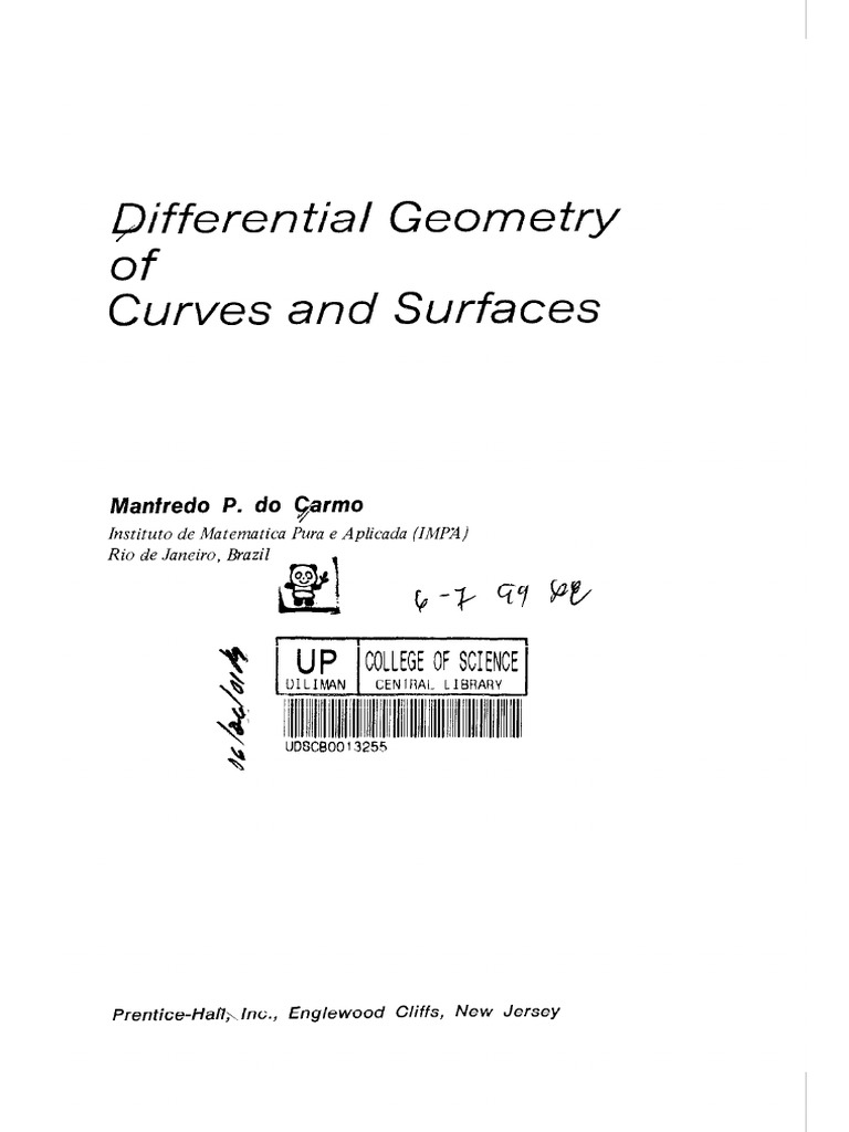 M. Do CarmoDifferential Geometry of Curves and Surfaces PDF