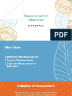 Measurement in Education: By: Rubelyn P. Pingol