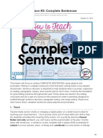 Writing Mini Lesson 2 - Complete Sentences