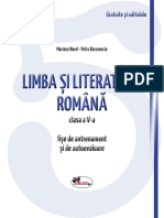 Fişe de Lucru Limba Şi Literatura Română Clasa a v A