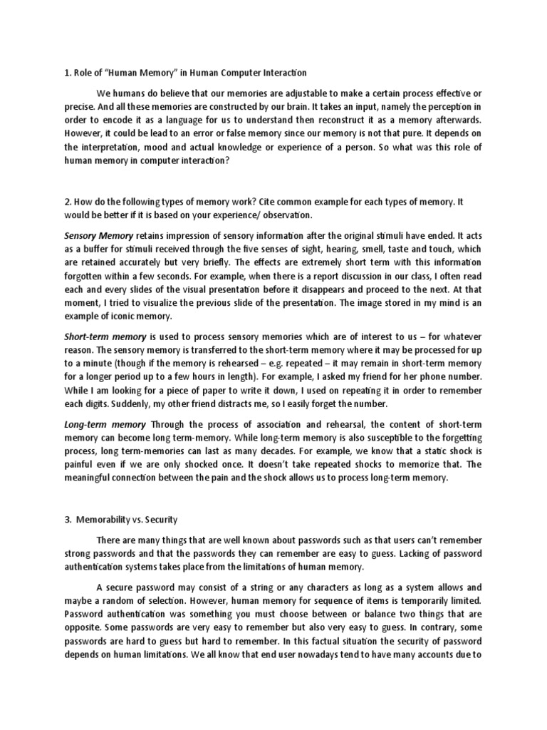 HCI | PDF | Memory | Perception