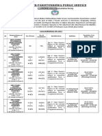 Khyber Pakhtunkhwa Public Service Commission: 11th SCHEDULE OF 2021