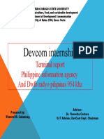 Devcom Internship: Terminal Report Philippine Information Agency and DWFB Radyo Pilipinas 954 KHZ