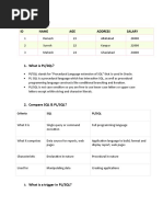 Sample Table: USER: ID Name AGE Address Salary