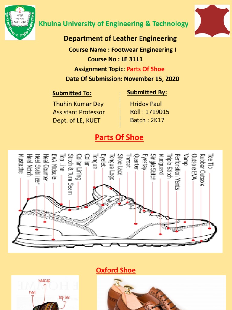 Parts of Shoe: Footwear Engineering Guide | PDF | Sock | Shoe