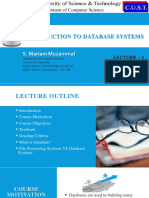 Lecture 1 Introduction To Database Systems