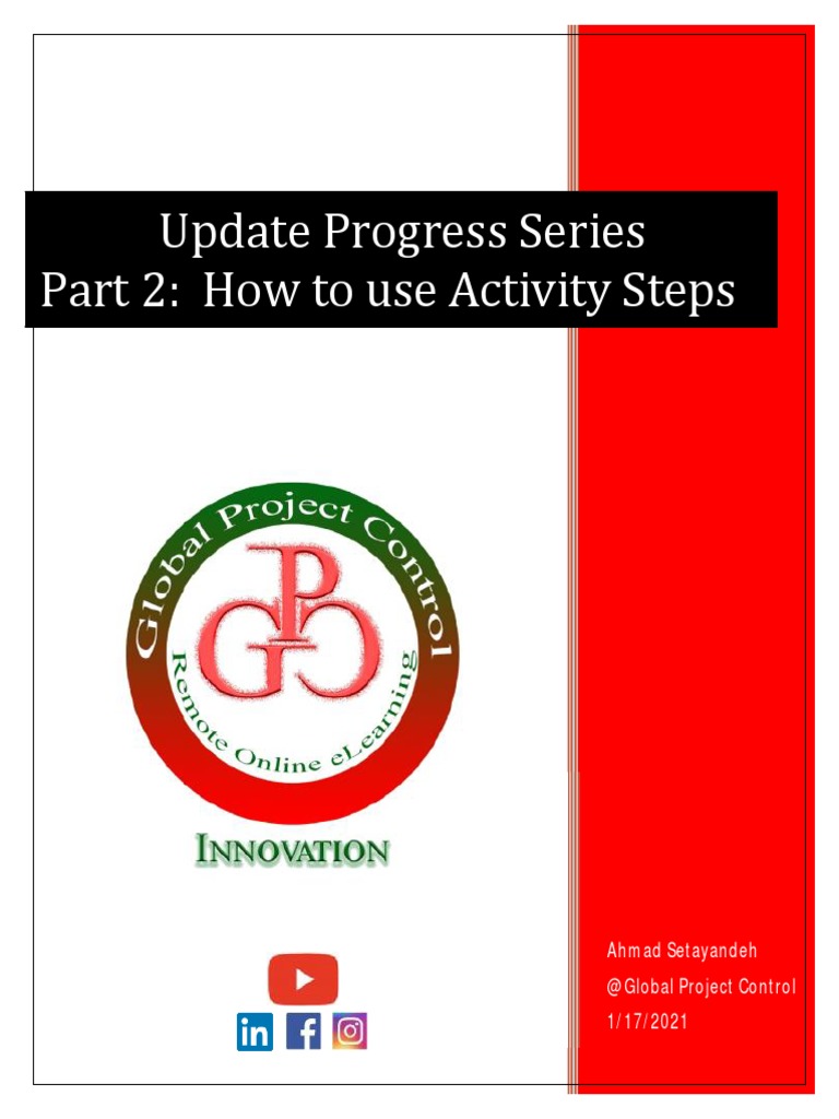 Activity Steps In Primavera P6 Pdf You Tube Software