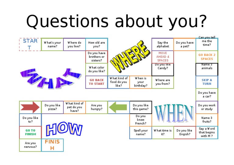 Fun Personal Questions Game | PDF | Linguistics