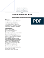 Taglucop Benchmarking Participants