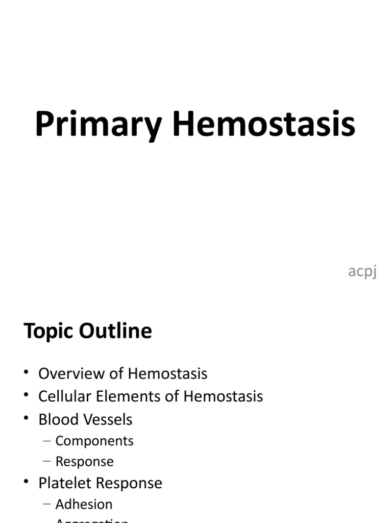 Lec2 - Primary Hemostasis | PDF | Platelet | Coagulation