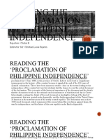 Reading The Proclamation of Philippine Independence': Gec2 Reporters: Cluster E Instructor: Mr. Christian Louie Pajaron