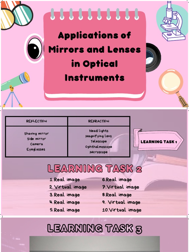 Applications of Mirrors and Lenses in Optical Instruments PDF