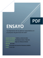 Ensayo - La Importancia de Las Palancas Capacitadoras en Un Proyecto de Generación de Valor