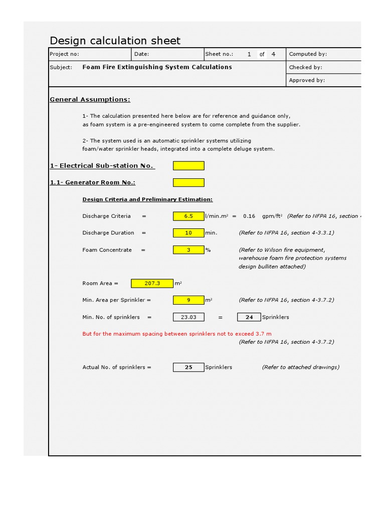 Foam System Calculations Xls Fire Sprinkler System Ga vrogue.co