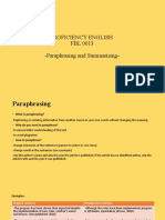 Proficiency English FBL 0013 - Paraphrasing and Summarising