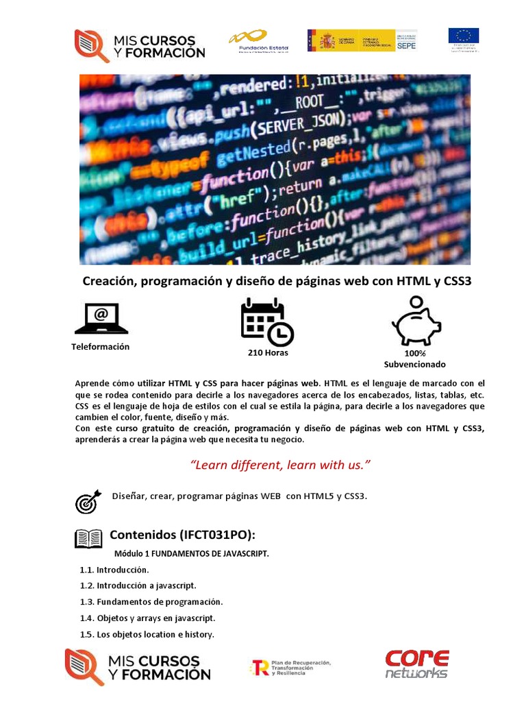 Curso Gratis Programacion Paginas Web html5 css3 Miscursosyformacion ...