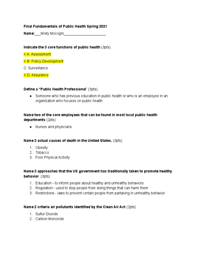 Core Public Health Concepts Explained | PDF | Preventive Healthcare ...