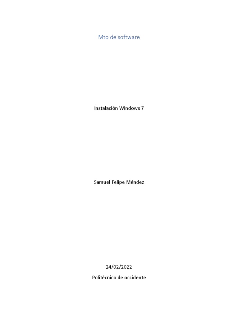 Instalacion Windows 7 | PDF | Windows 7 | Microsoft Windows