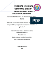 Efecto de La Concentración de Almidón de Almendra de