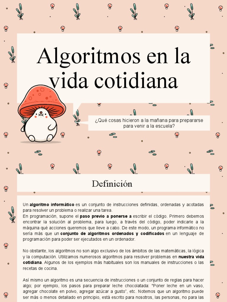 Algoritmos en la Vida Cotidiana | PDF | Algoritmos | Programación de ...