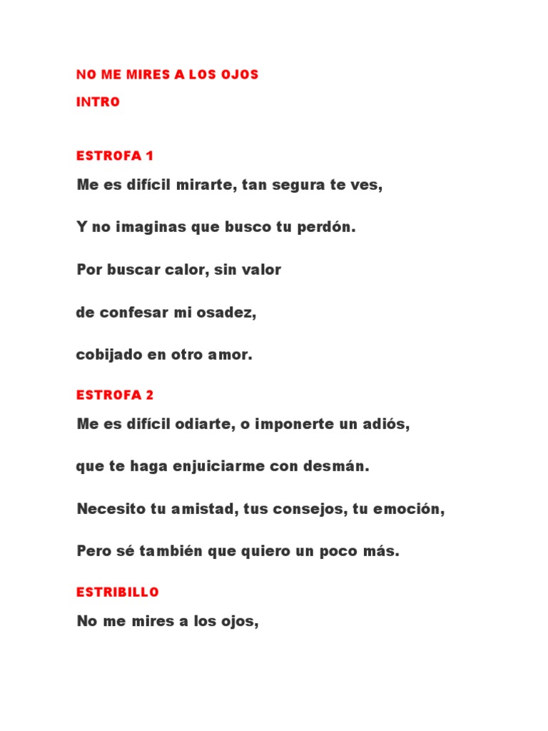 No Me Mires A Los Ojos | PDF