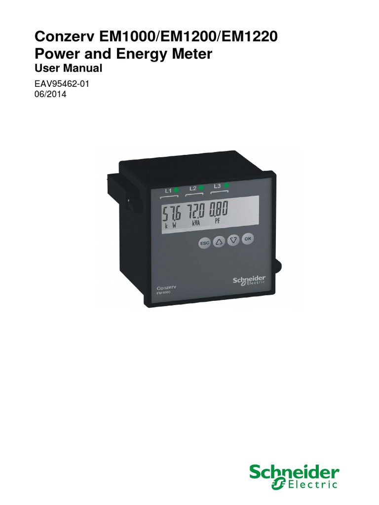 Conzerv EM1000/EM1200/EM1220 Power and Energy Meter: User Manual | PDF ...