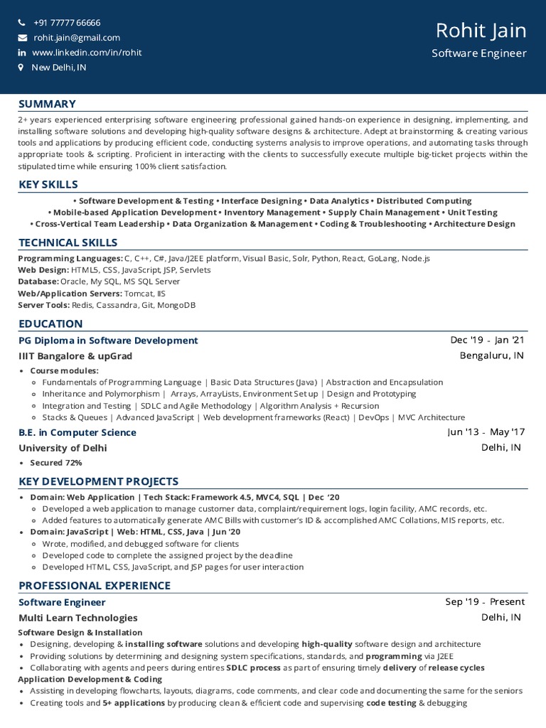 Software Engineer Profile | PDF | Internet & Web | World Wide Web