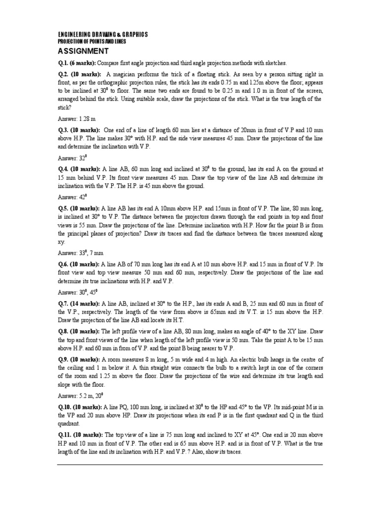 Assignment: Engineering Drawing & Graphics | PDF | Orbital Inclination ...