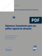 Cajamarca Lineamientos Para Una Política Regional de Educación